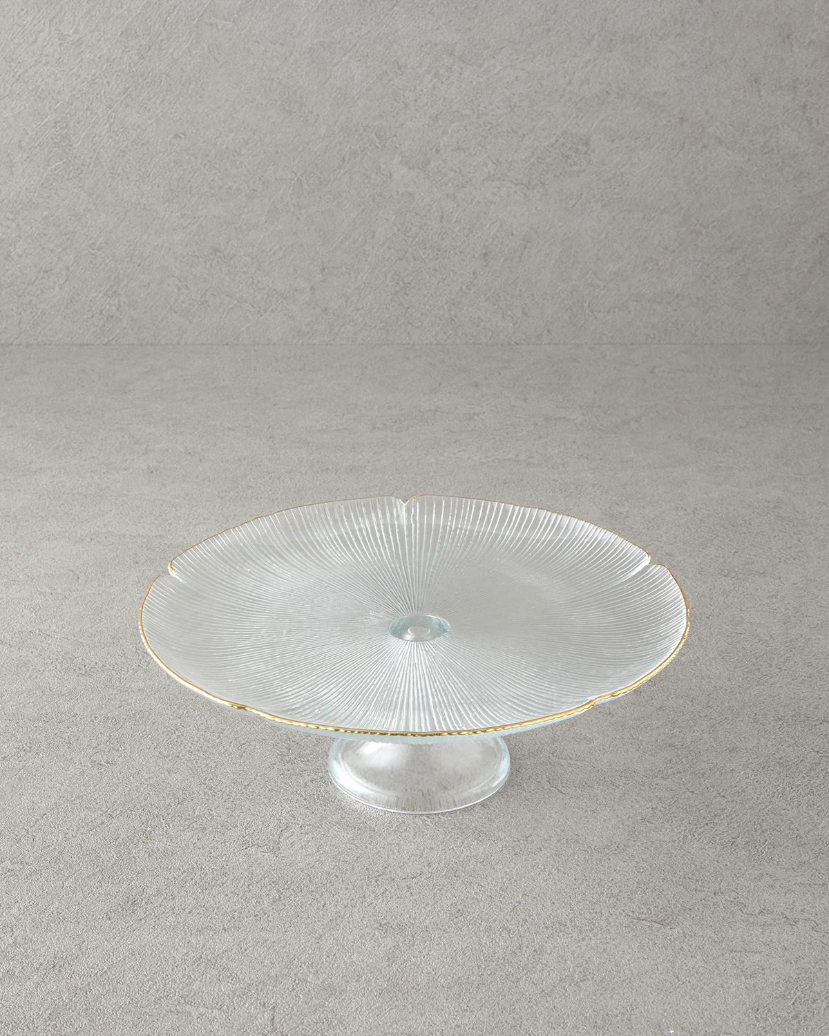 Siana Cam Kek Standı 28 cm Gold