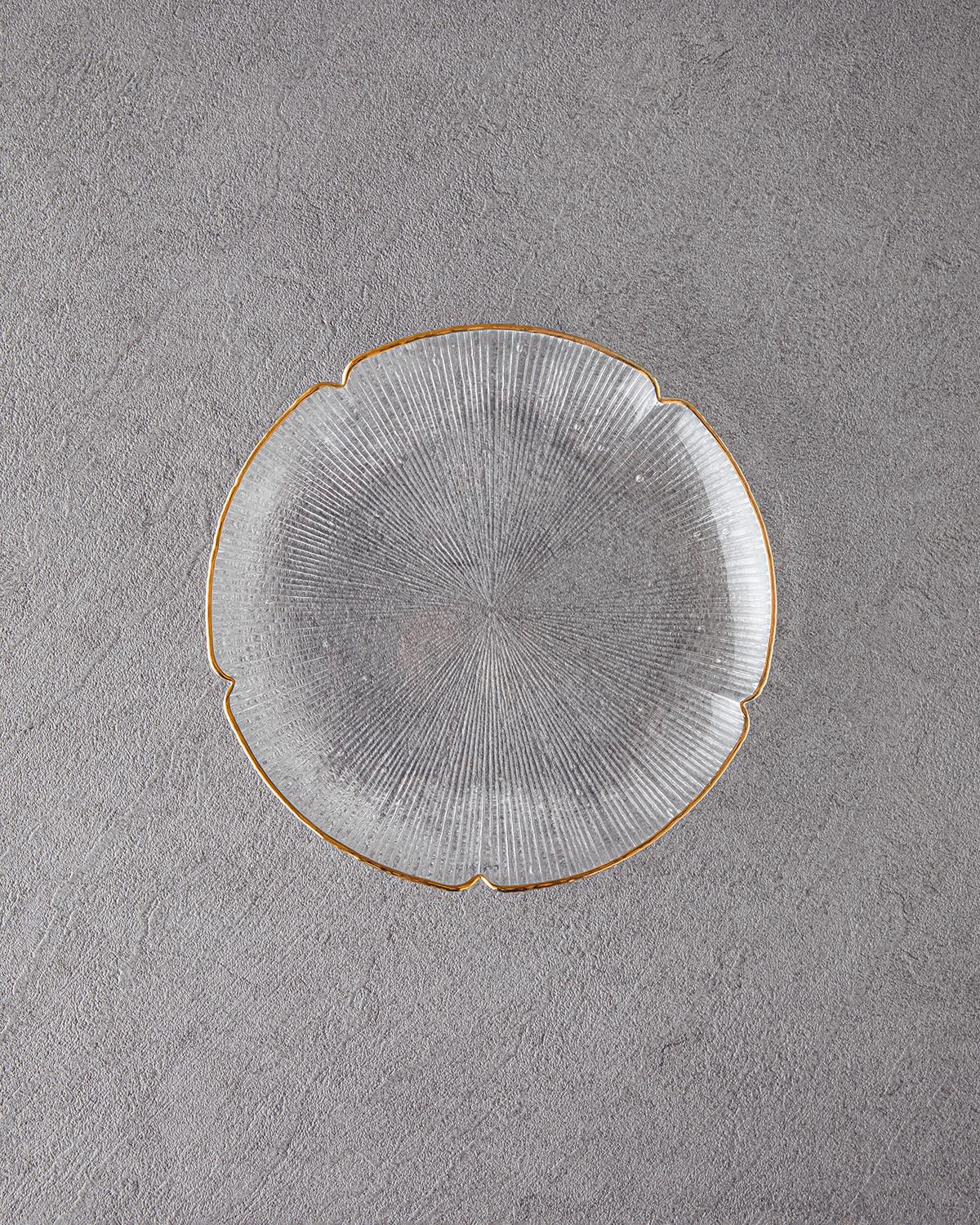 Siana Cam Pasta Tabağı 21 cm Gold