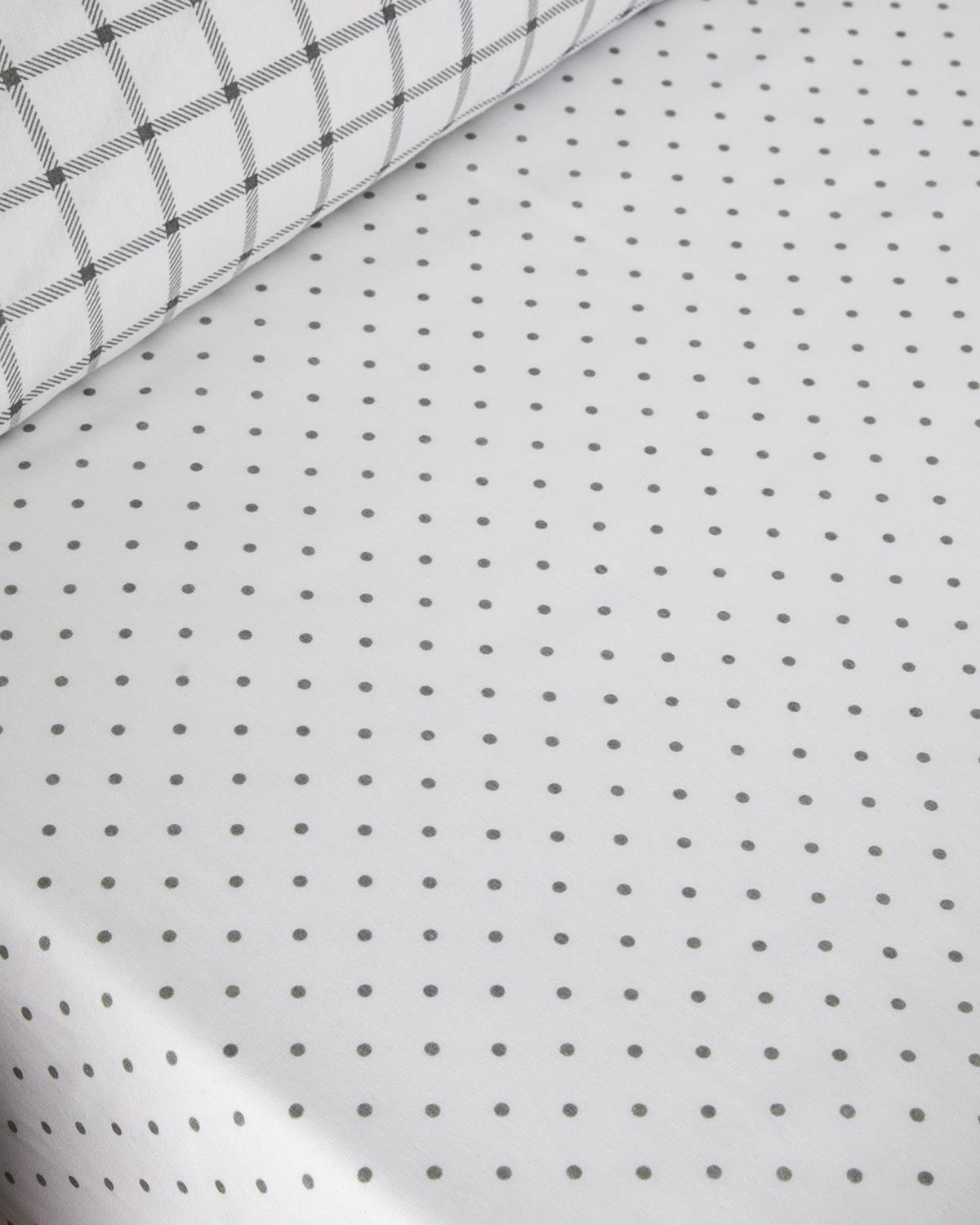 Simple Checks Kolay Ütülenir Çift Kişilik Nevresim Takımı 200x220 cm Gri