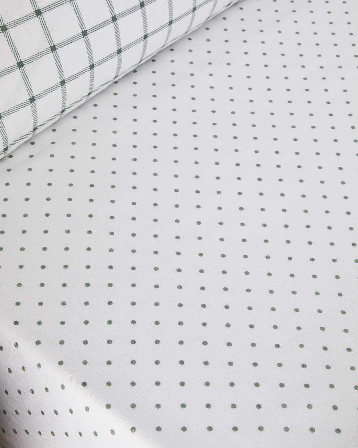 Simple Checks Kolay Ütülenir Çift Kişilik Nevresim Takımı 200x220 cm Seledon