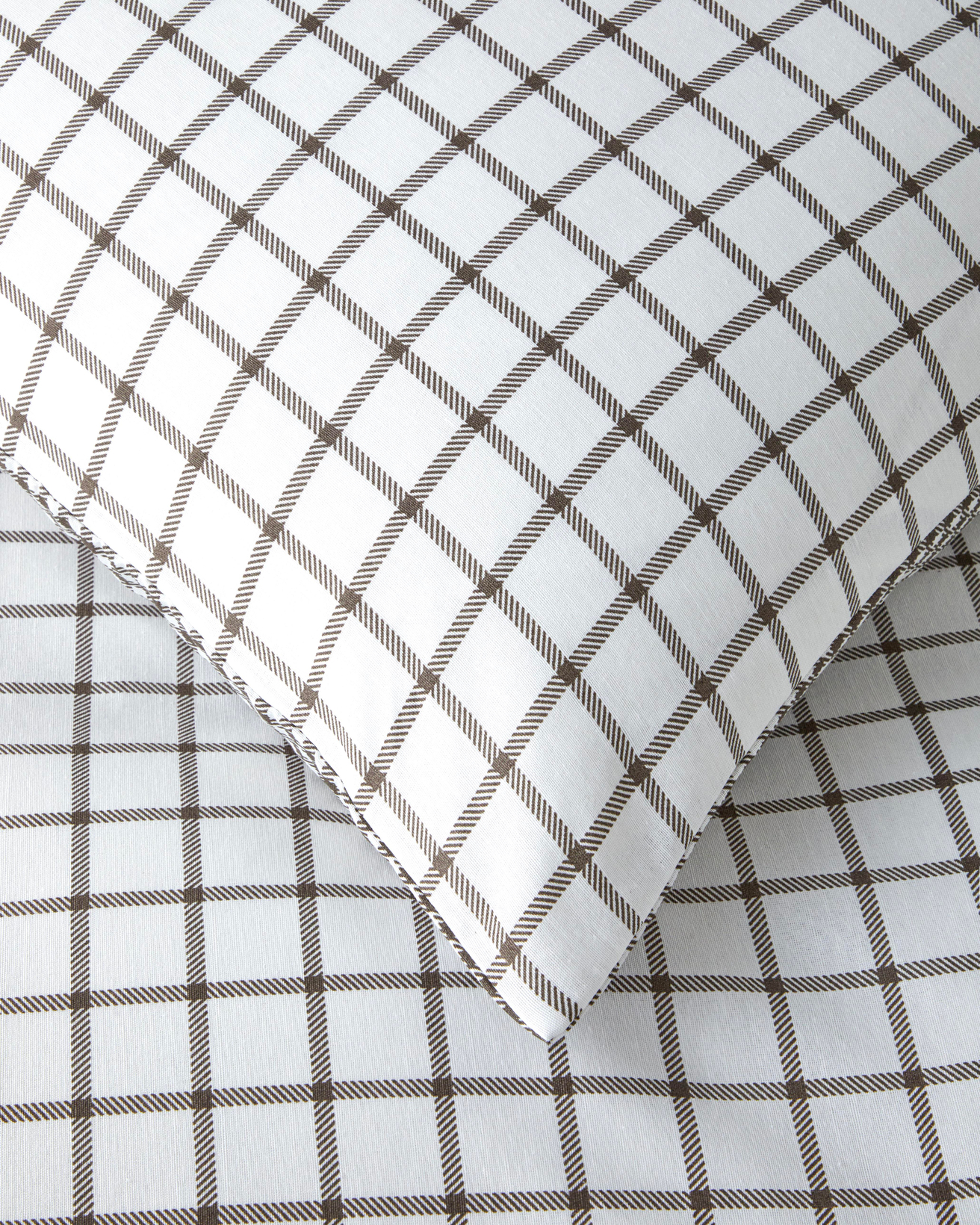 Simple Checks Kolay Ütülenir Tek Kişilik Nevresim Takımı 160x220 cm Kahverengi