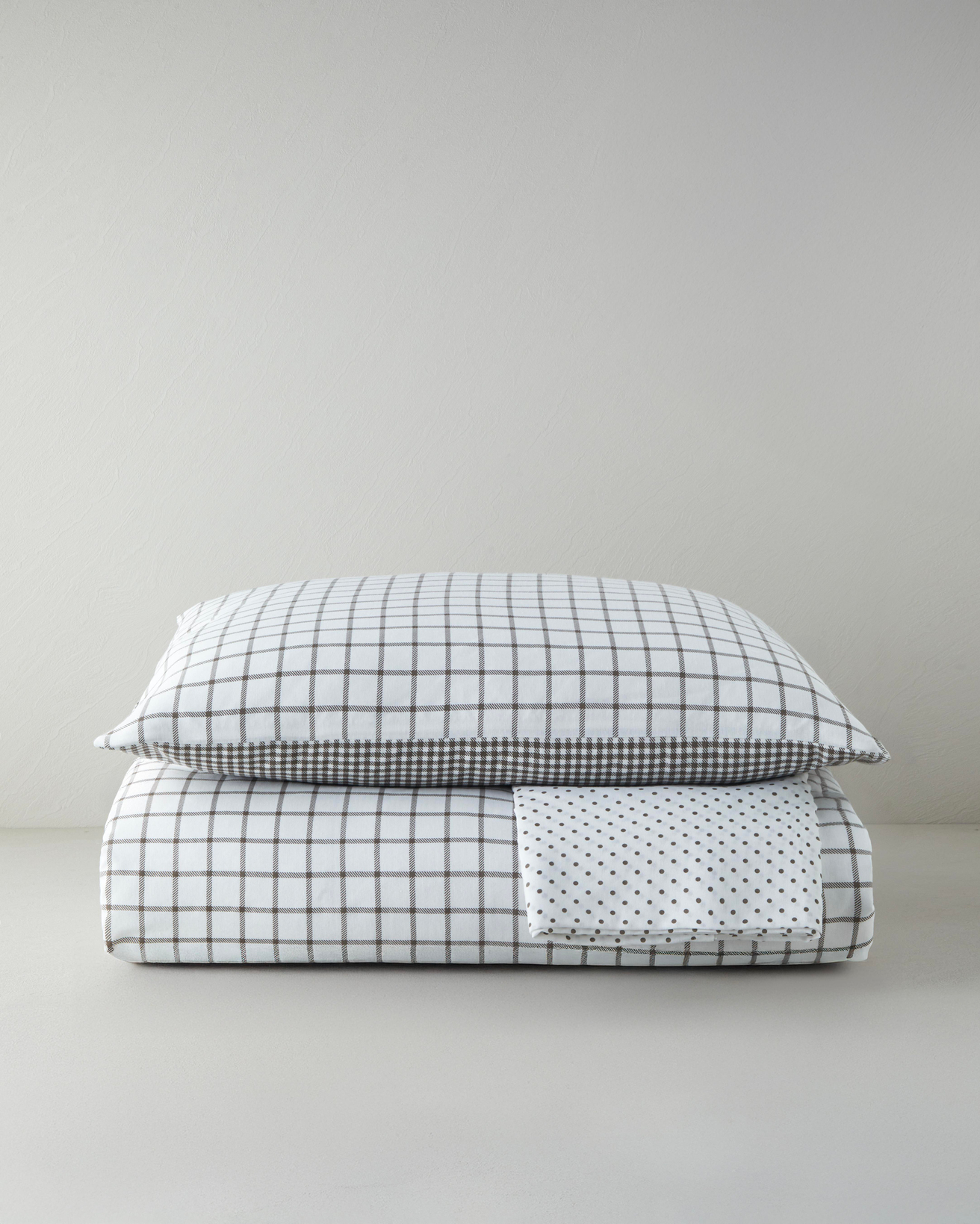 Simple Checks Kolay Ütülenir Tek Kişilik Nevresim Takımı 160x220 cm Kahverengi