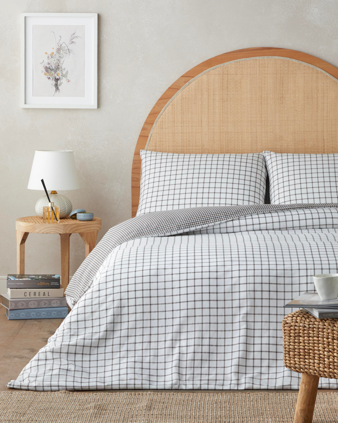 Simple Checks Kolay Ütülenir Tek Kişilik Nevresim Takımı 160x220 cm Kahverengi