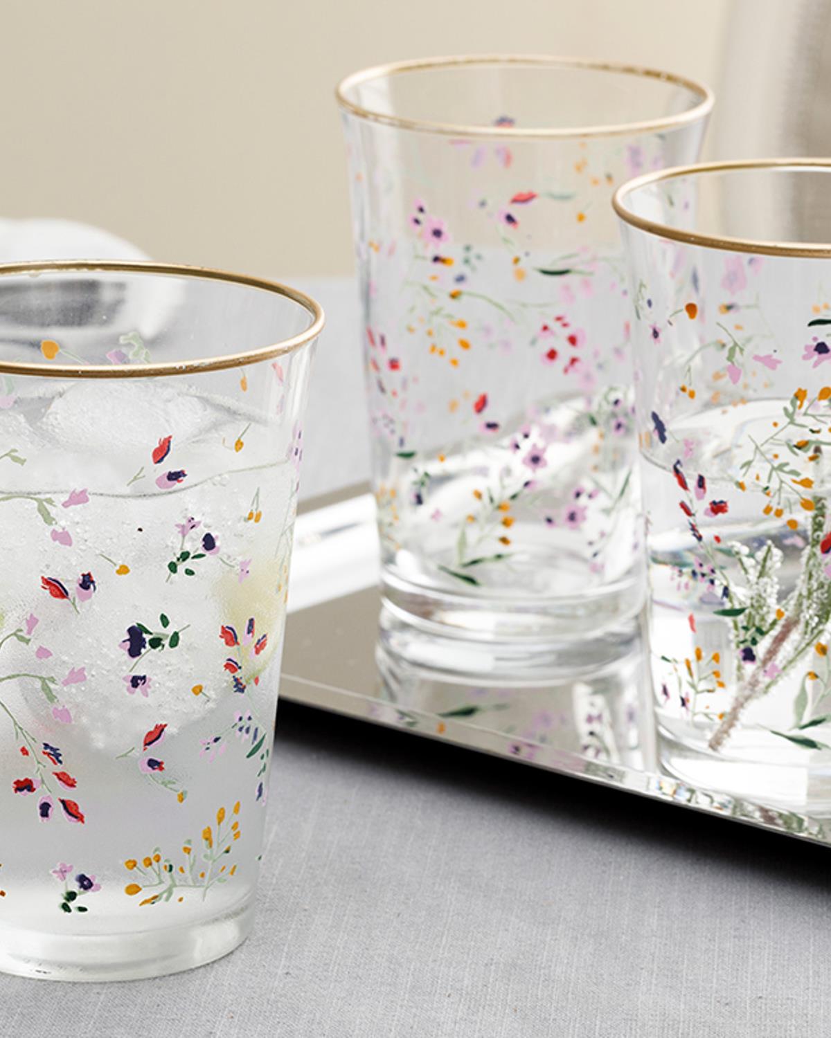 Simply 3'lü Cam Meşrubat Bardağı 290 Ml Gold