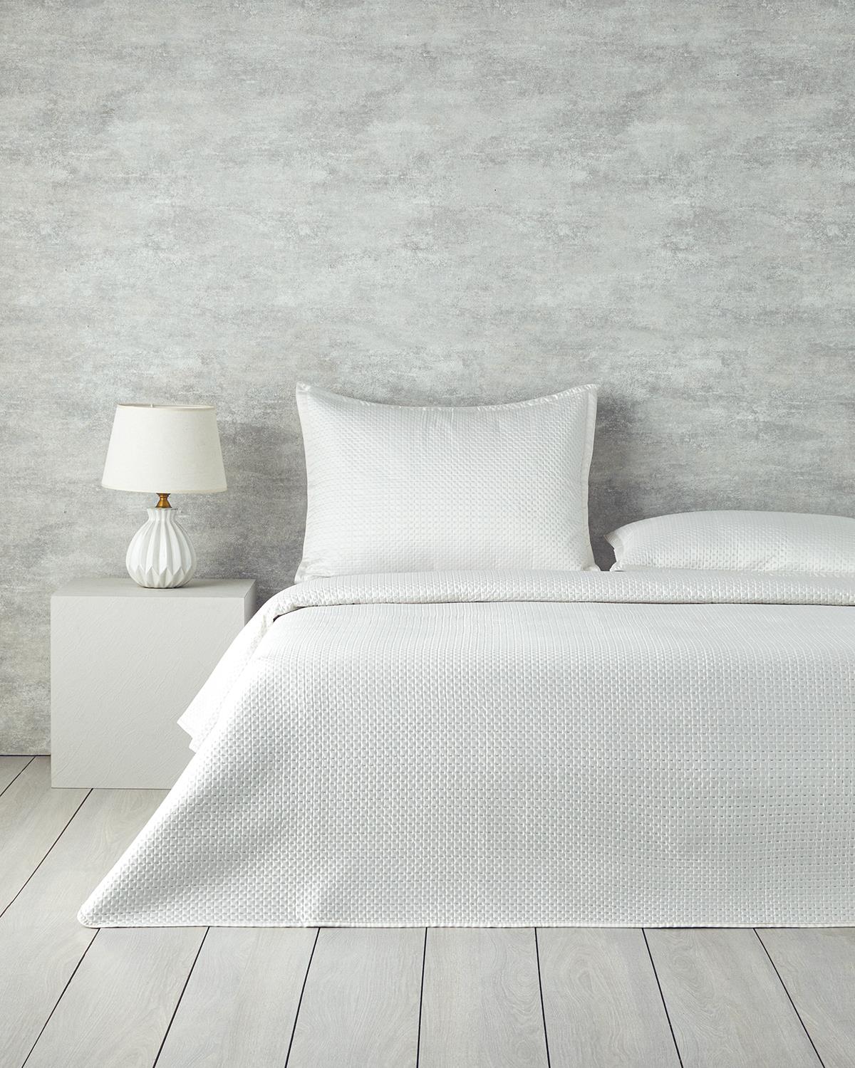 Sisilla Saten Tek Kişilik Yatak Örtüsü Takımı 160x220 cm Ekru