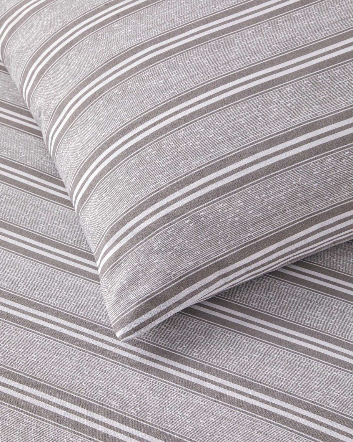 Sleek Lines Kolay Ütülenir Çift Kişilik Nevresim Takımı 200x220 cm Gri