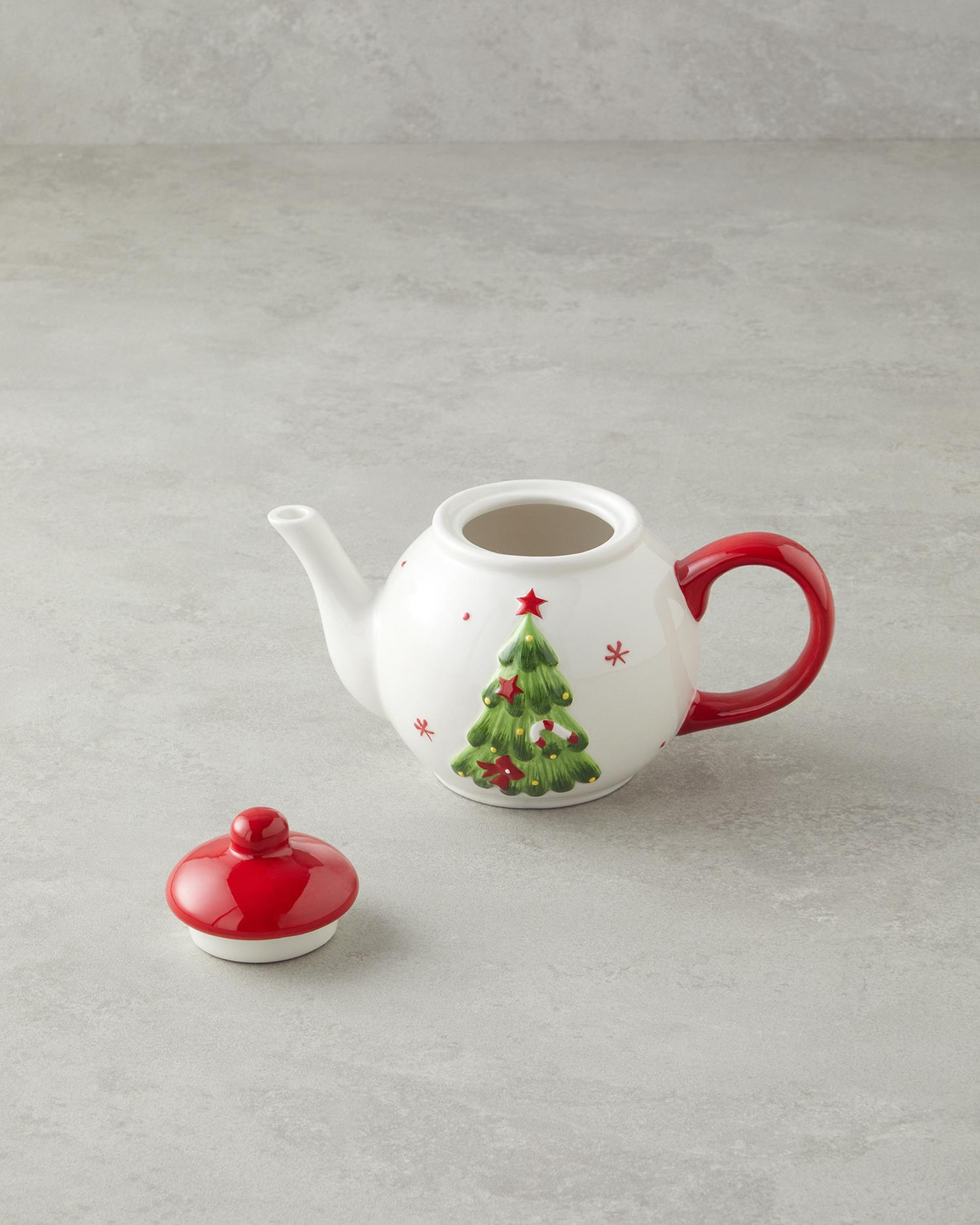Snow Smile Dolomite Demlik 640 ml Beyaz - Kırmızı
