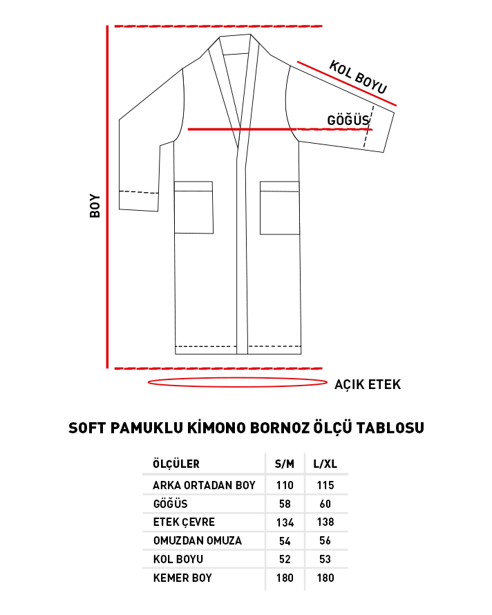Soft %100 Pamuklu Bornoz Antrasit