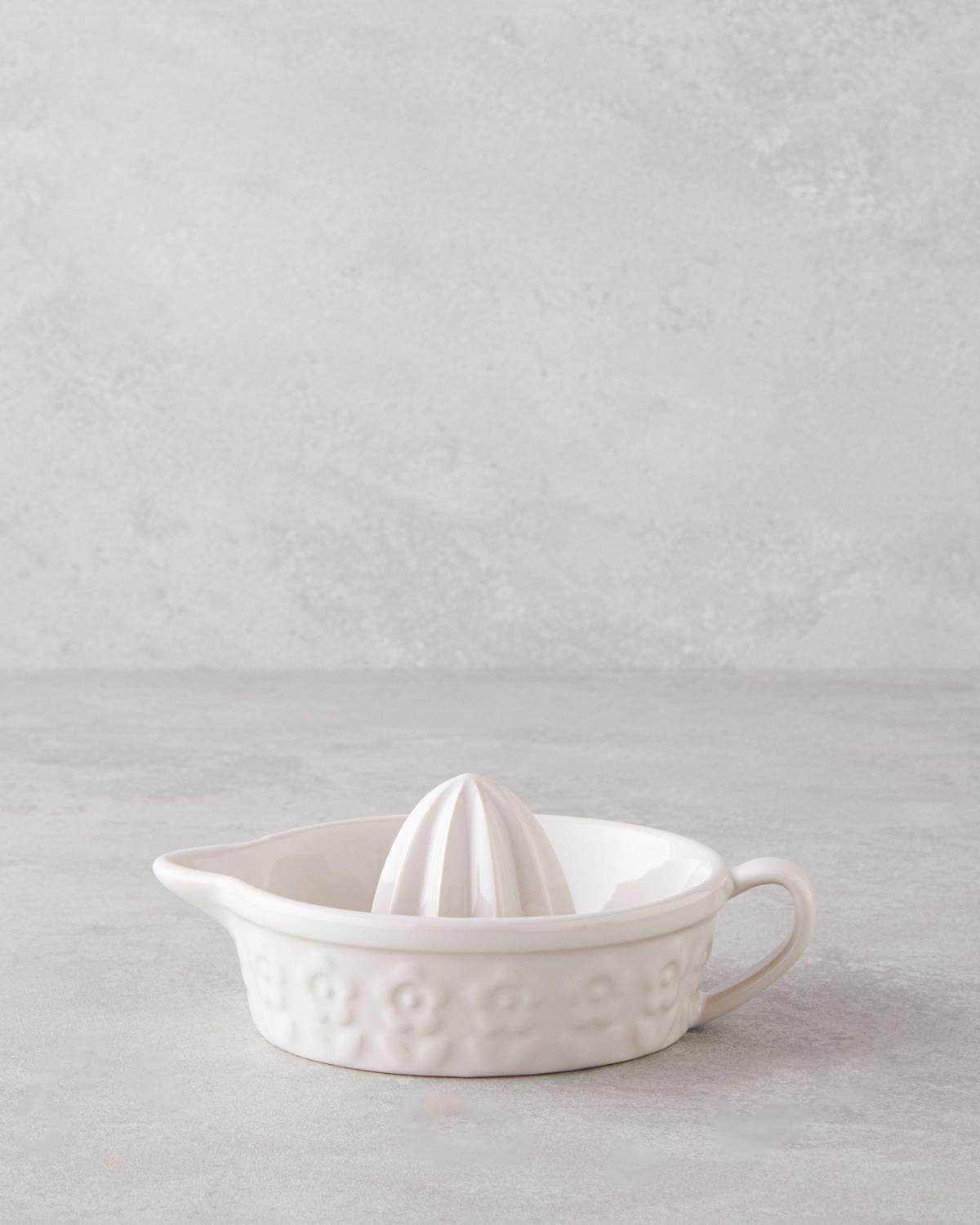 Soft Bloom Stoneware Limon Sıkacağı 18 cm Krem
