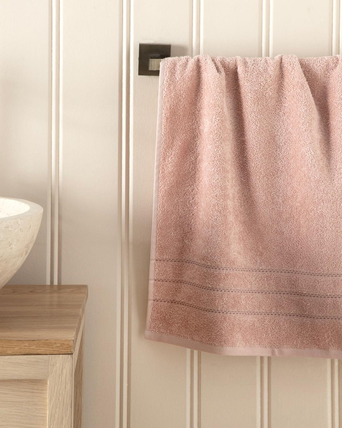 Soft Pamuklu Yüz Havlusu 50x90 cm Açık Pembe