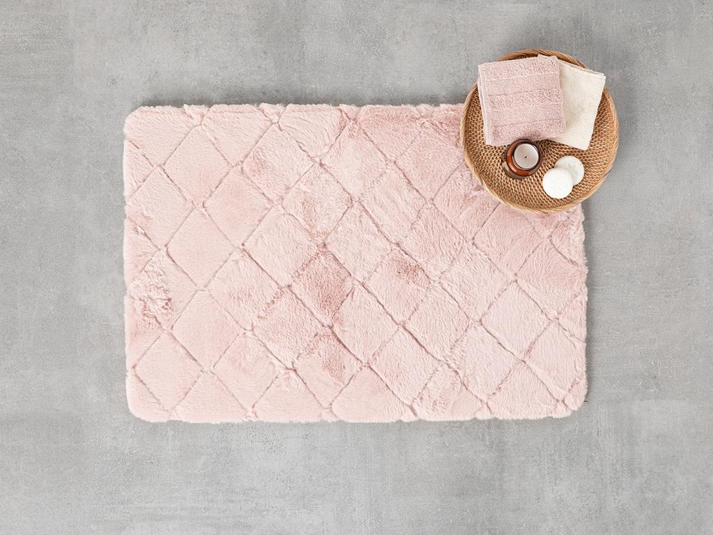 Soft Touch Rabbit Peluş Banyo Paspası Pudra