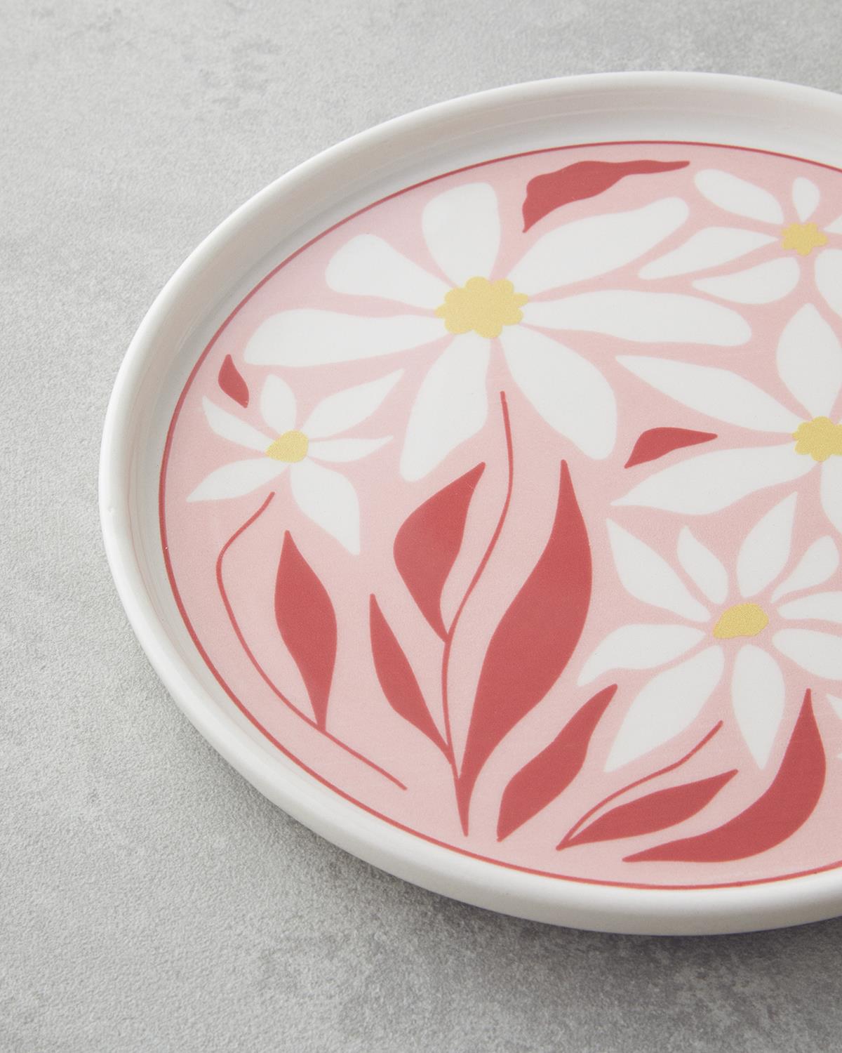 Splash Seramik Kahvaltı Takımı 10 parça 4 kişilik Kırmızı-Pembe