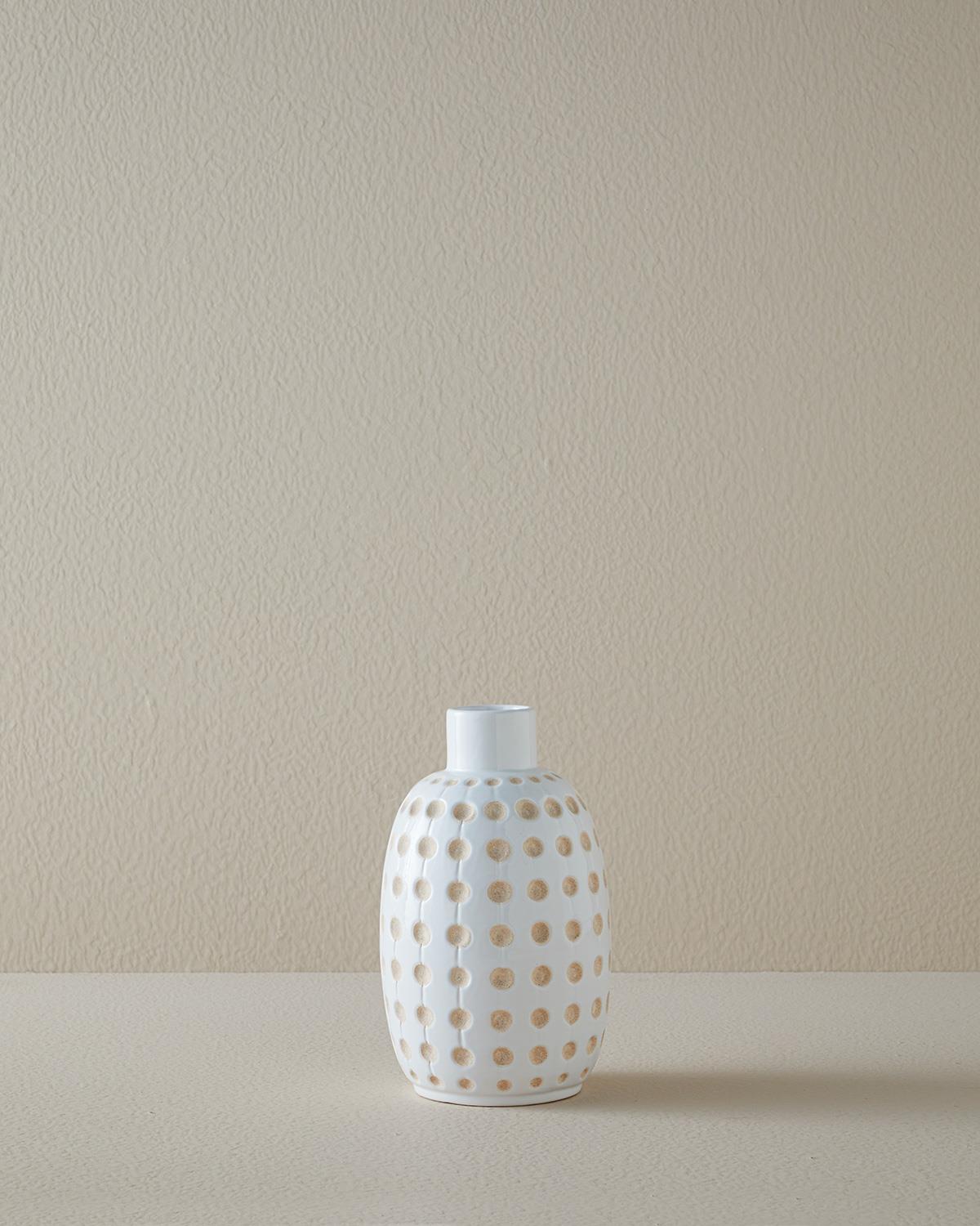 Spotty Dolomite Vazo Beyaz