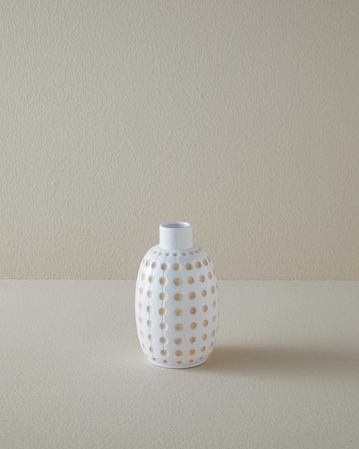 Spotty Dolomite Vazo Beyaz