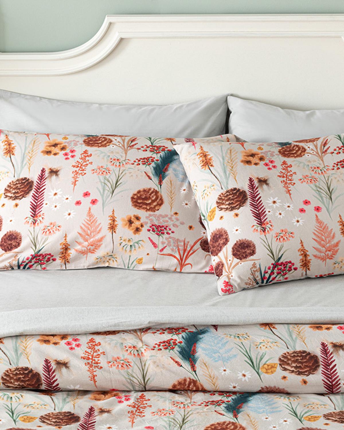 Spring Time Dijital Baskılı Soft Cotton Tek Kişilik Nevresim Takımı Bej