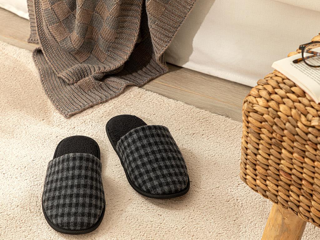 Squares Kumaş Erkek Ev Terliği