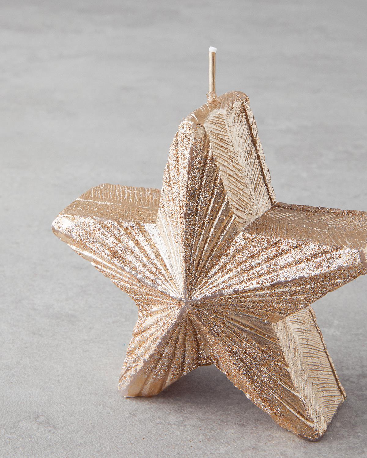 Star Yılbaşı Mum 10 cm Gold