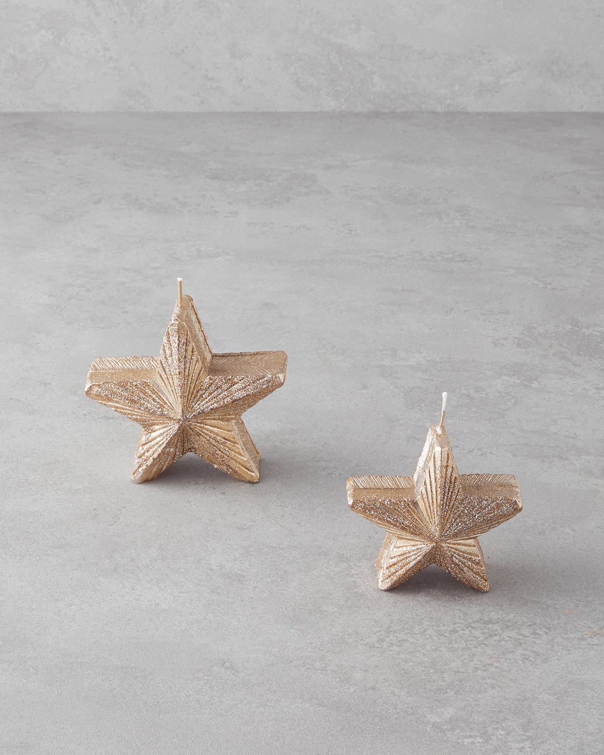 Star Yılbaşı Mum 10 cm Gold