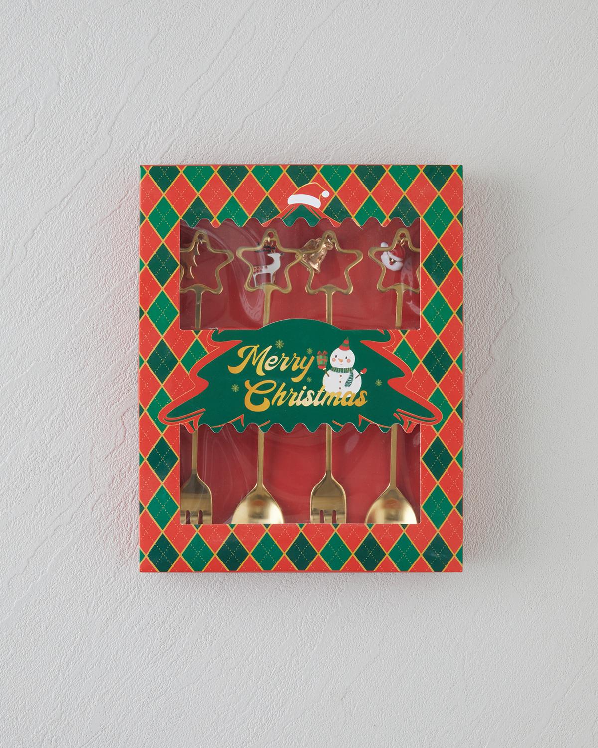 Starry Paslanmaz Çelik T.Çatal-Kaşık Set 4 Parça Gold