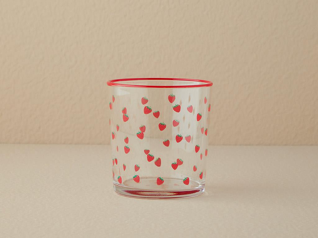 Strawberry Cam 3'lü Meşrubat Bardağı Kırmızı