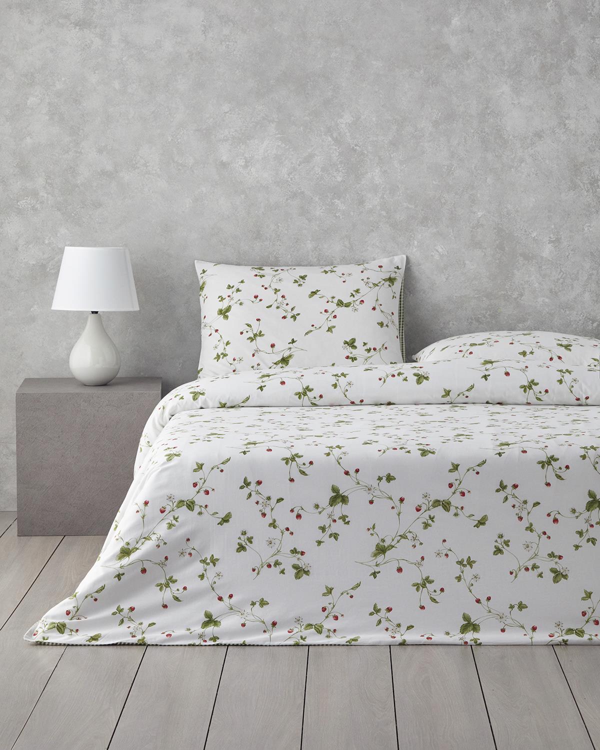 Strawberry Pamuk Çift Kişilik Nevresim Takımı 200x220 cm Yeşil – Kırmızı