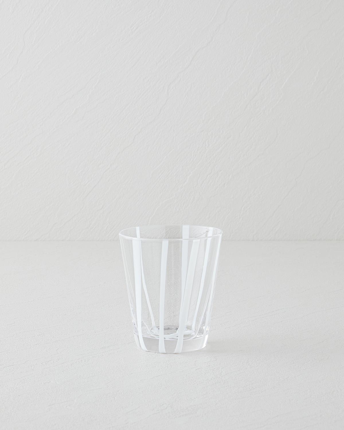 Stripe Cam El Yapımı Bardak 240 ml Beyaz