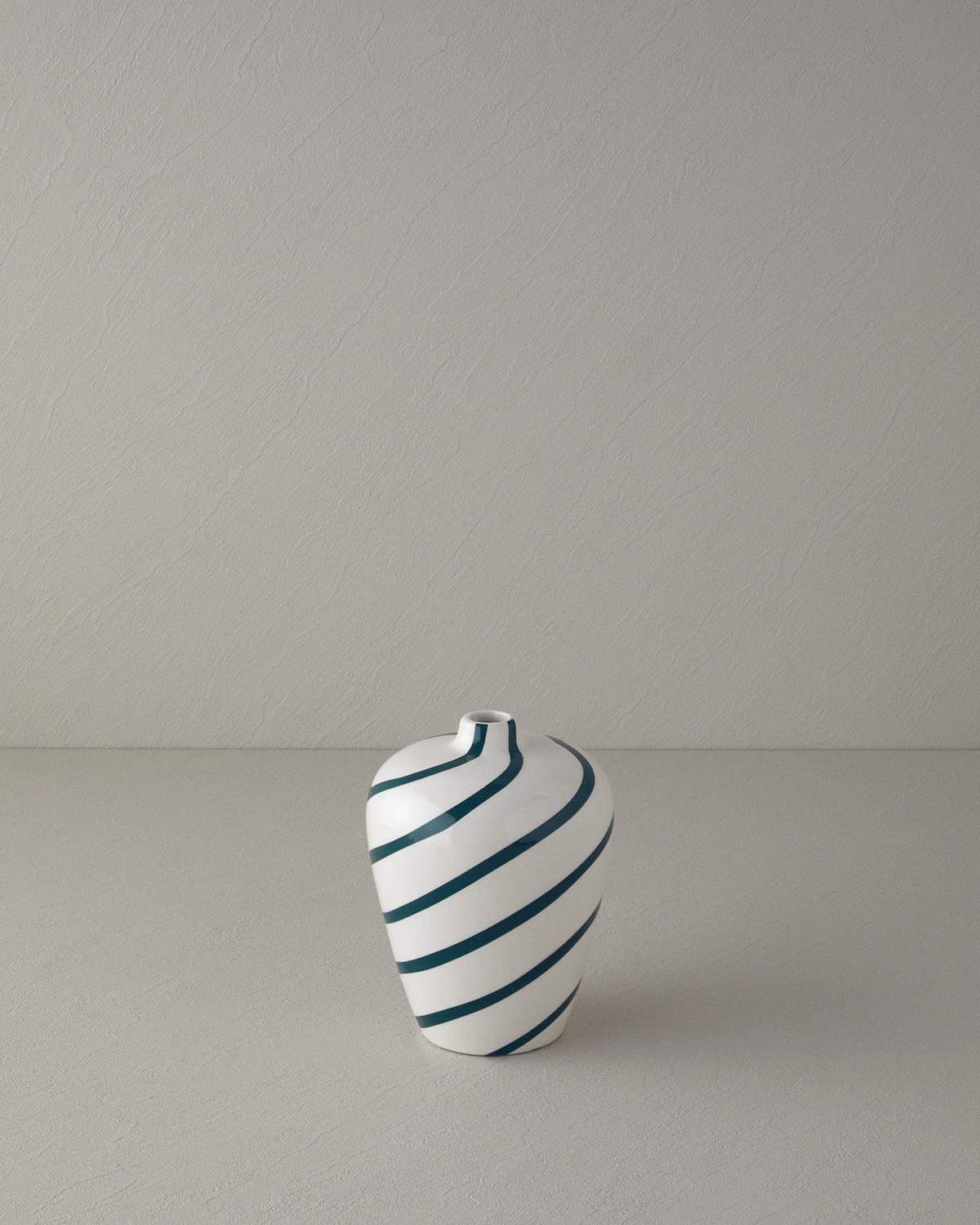 Stripe Dolomite Vazo Yeşil