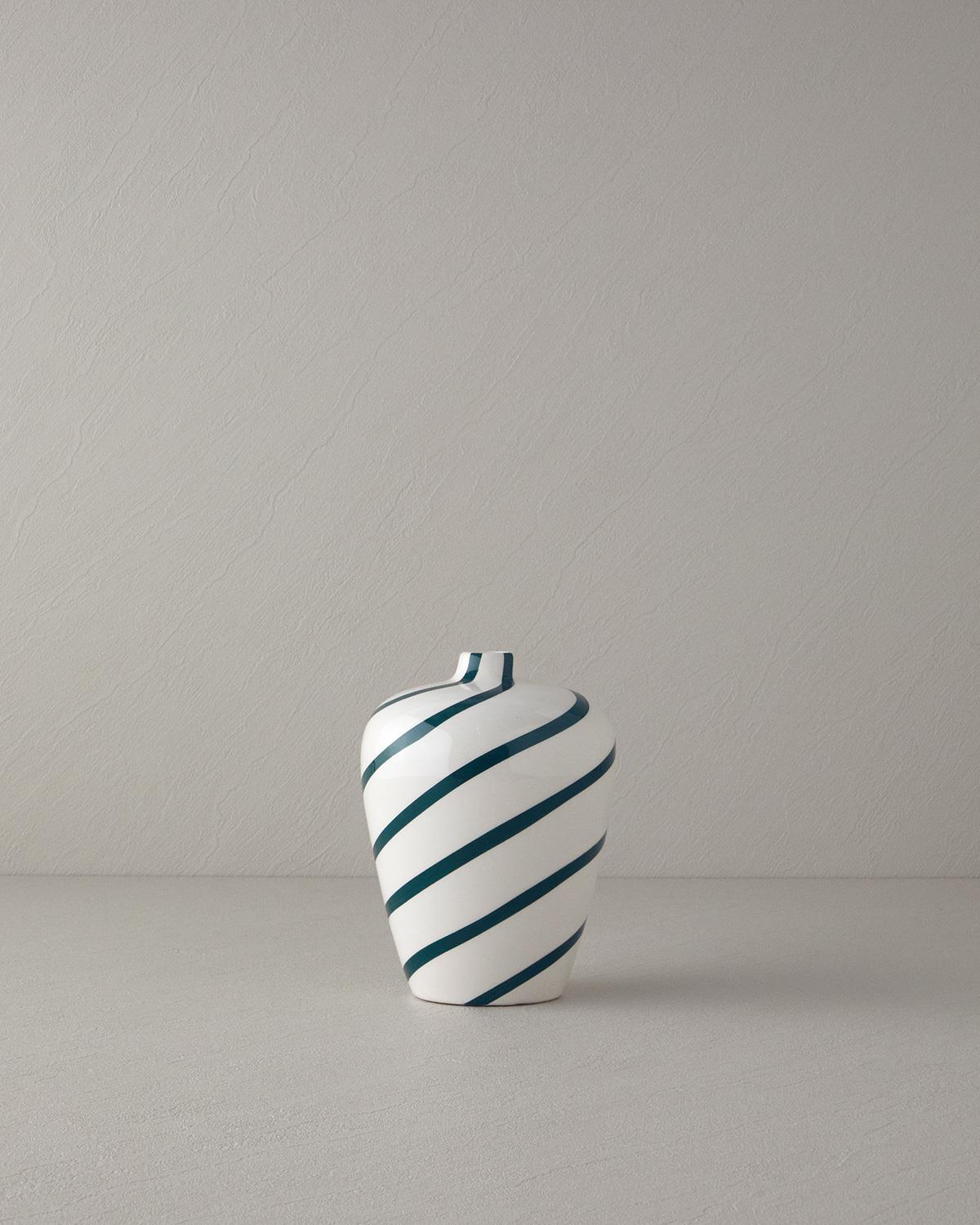 Stripe Dolomite Vazo Yeşil