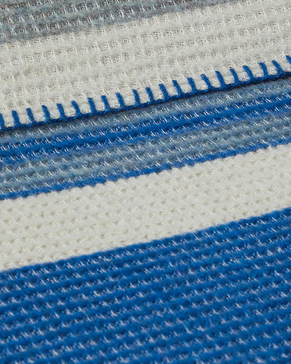 Striped Dört Mevsim Tek Kişilik Battaniye Mavi