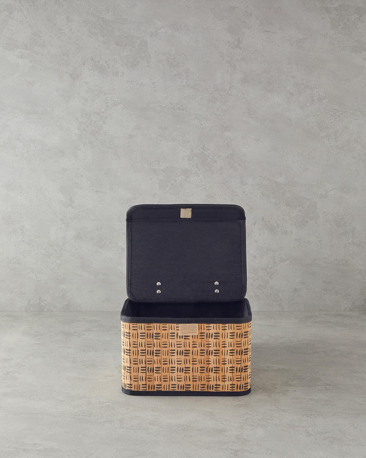Stripy Bambu Saklama Kutusu Naturel