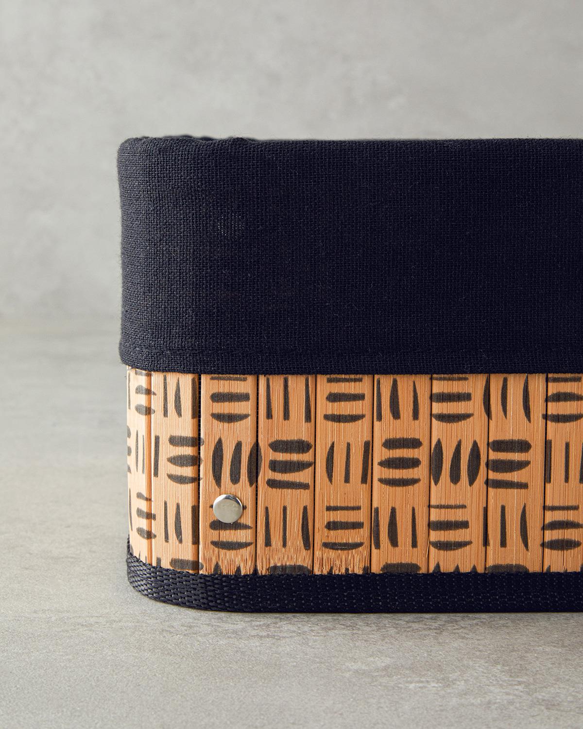 Stripy Bambu Sepet Naturel