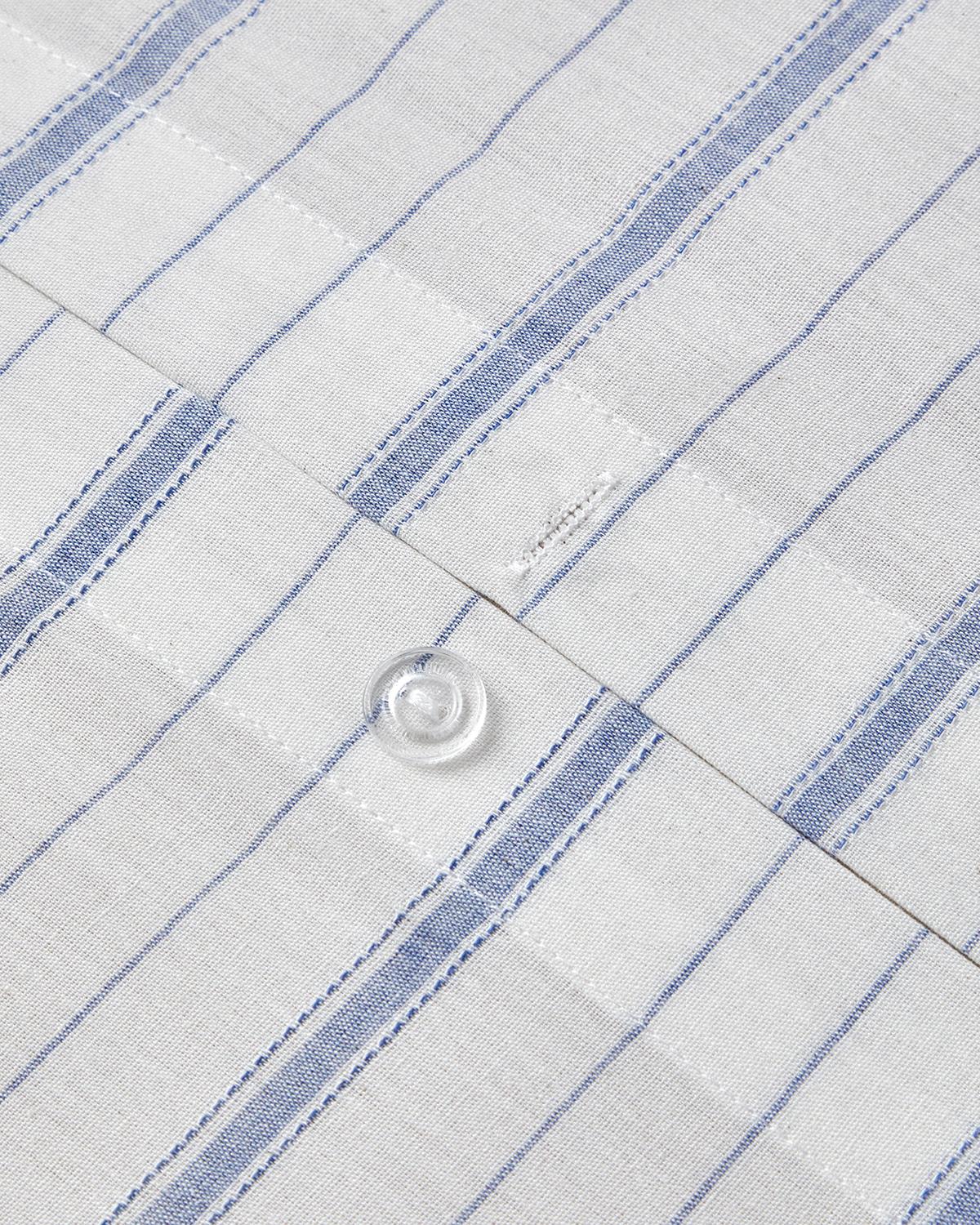 Subtle Waves İpliği Boyalı Çift Kişilik Nevresim Takımı 200x220 cm Mavi