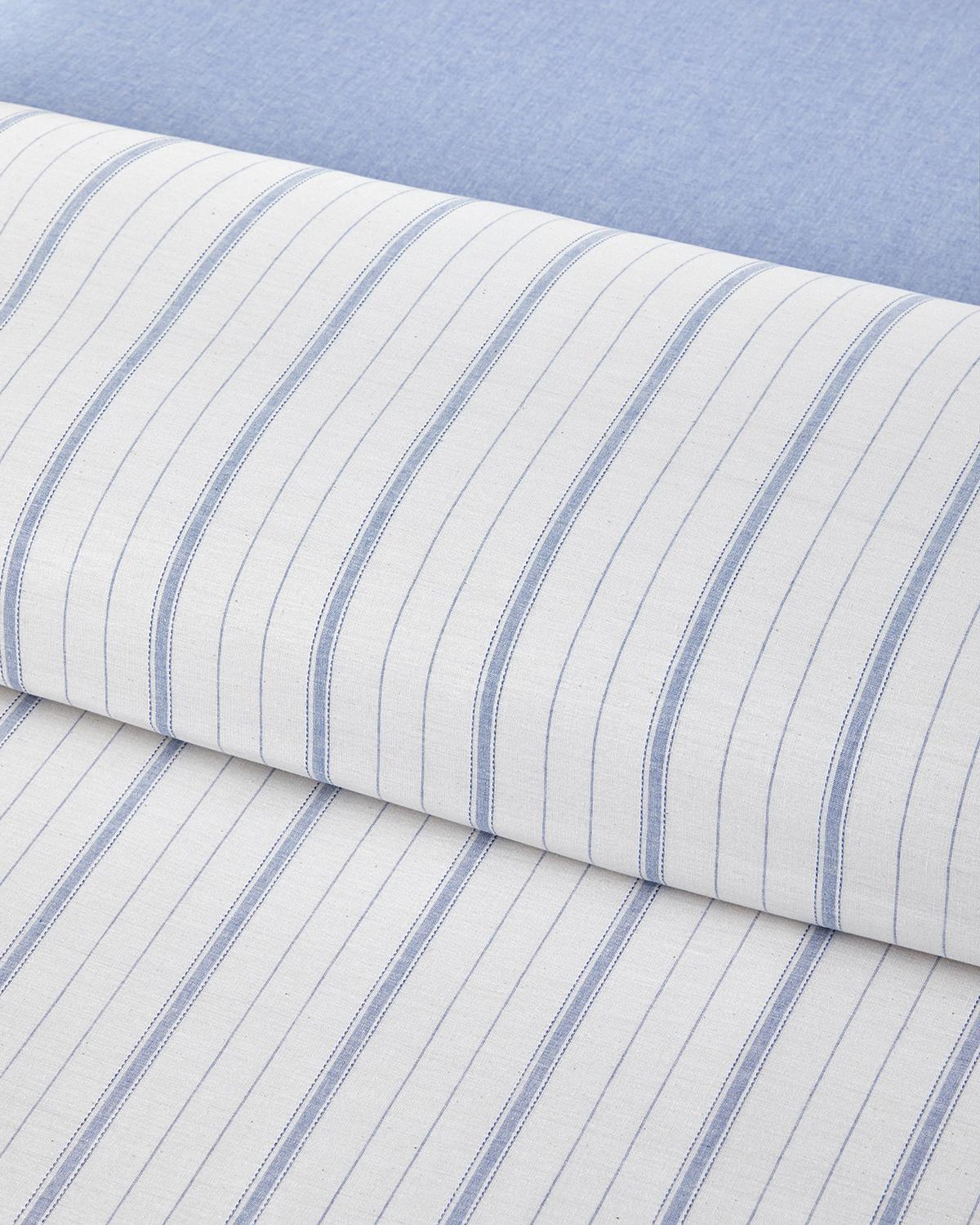 Subtle Waves İpliği Boyalı Tek Kişilik Nevresim Takımı 160x220 cm Mavi