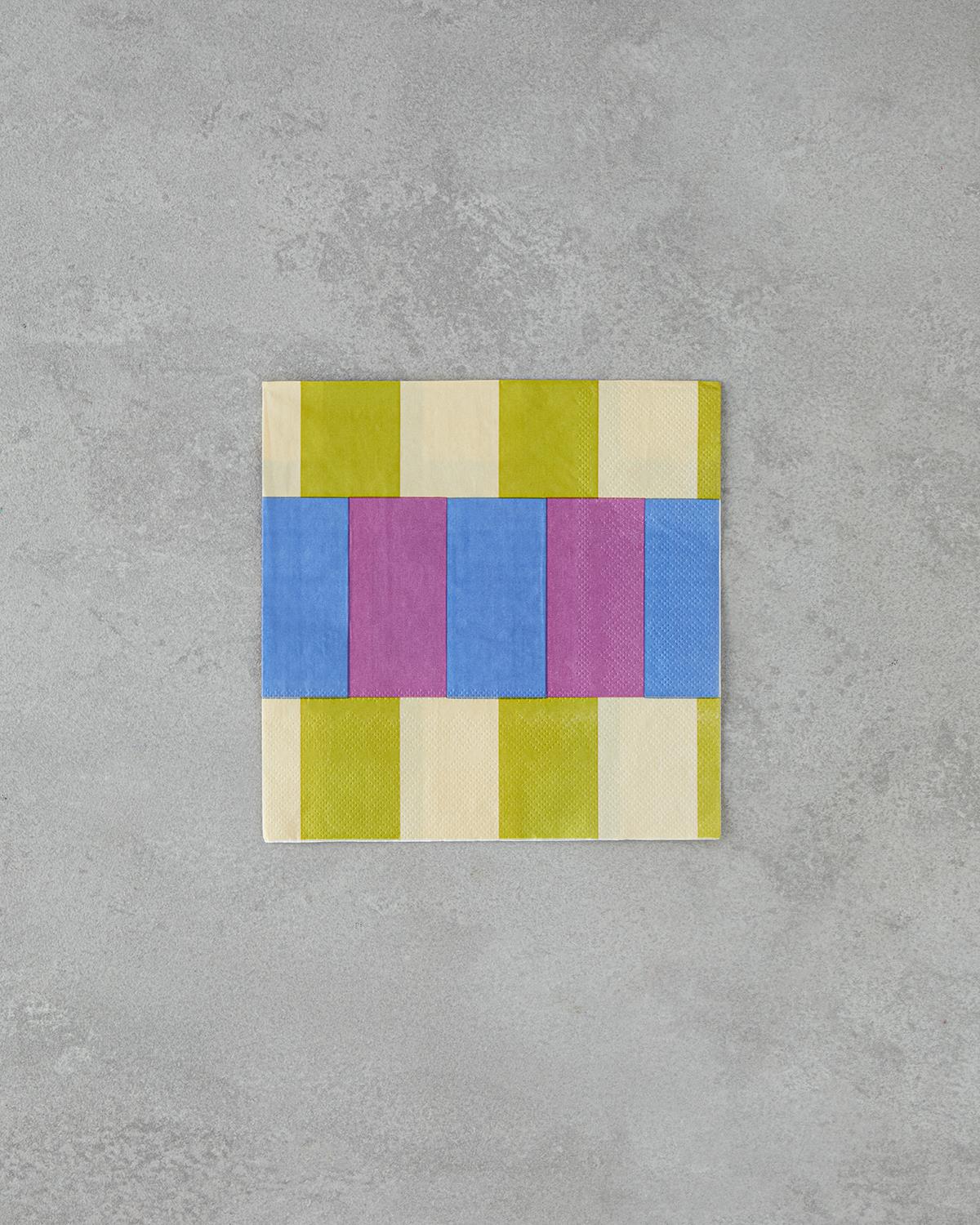 Summer Checkers Kağıt 20'li Kağıt Peçete 33x33 cm Mor-Sarı