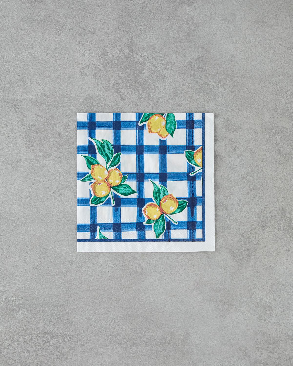 Summer Lemon Kağıt 20'li Kağıt Peçete 33x33 cm Lacivert