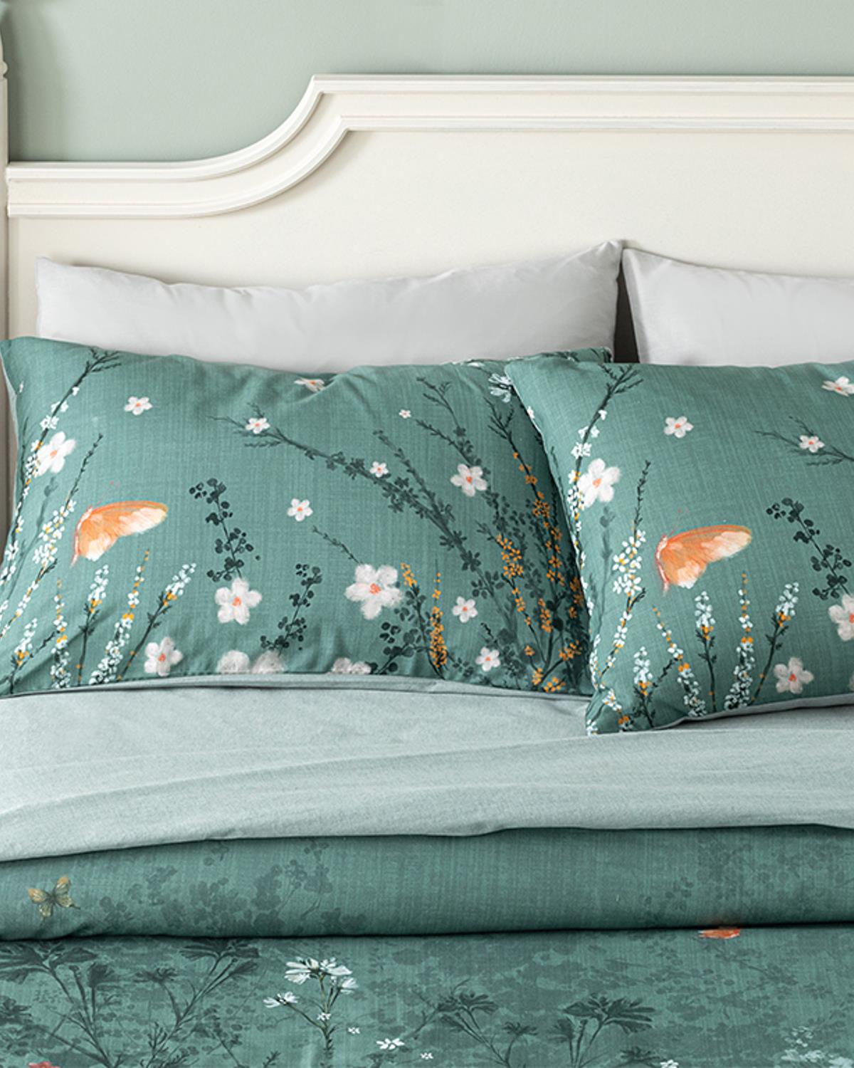 Sweet Spring Dijital Baskılı Soft Cotton Çift Kişilik Nevresim Takımı Yeşil