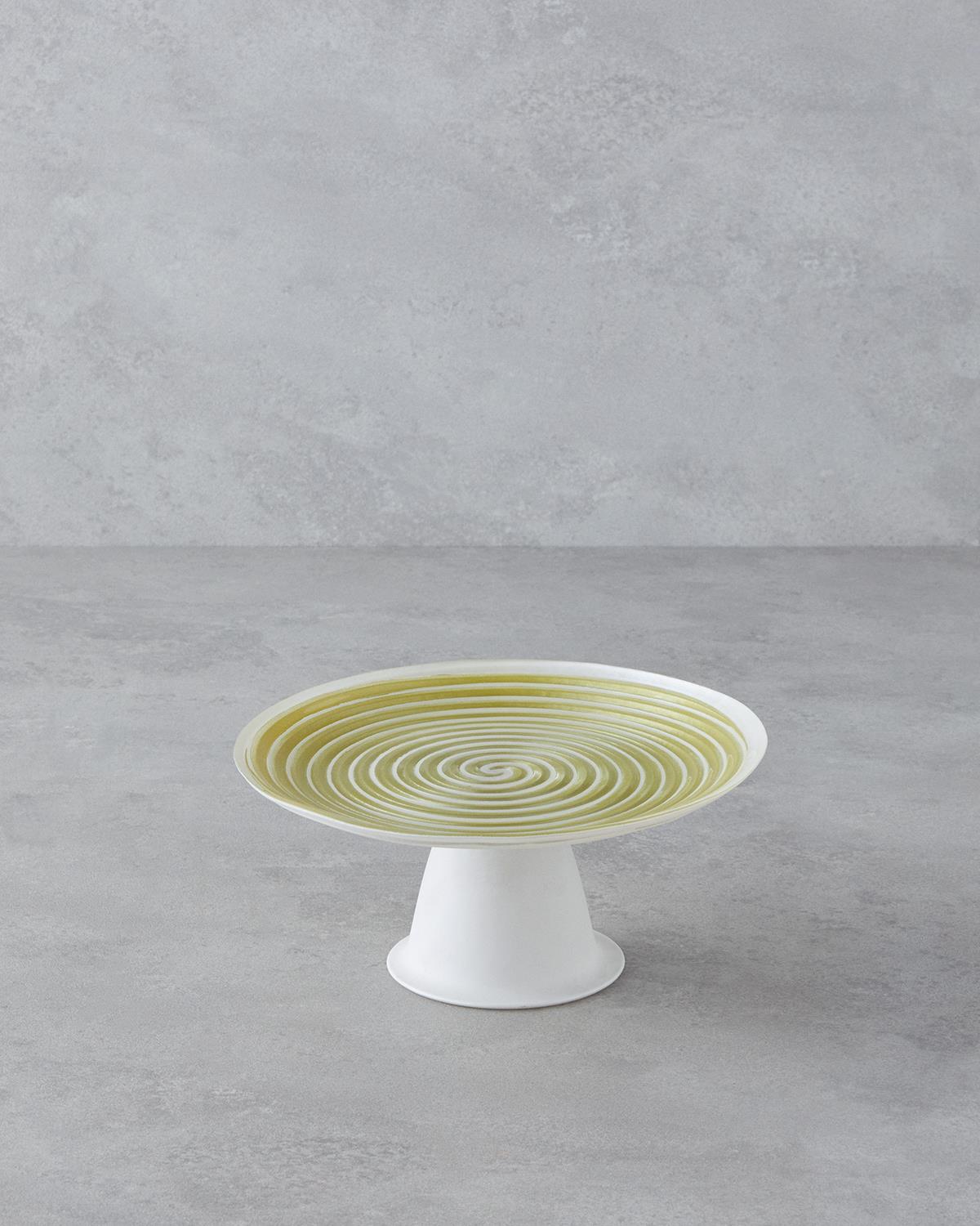 Swirly Cam Kek Standı 21 cm Yeşil