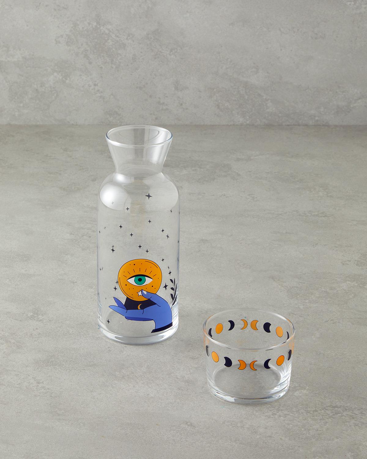 Talisman Eye Cam Başucu Sürahi 700 Ml + 220 Ml Şeffaf