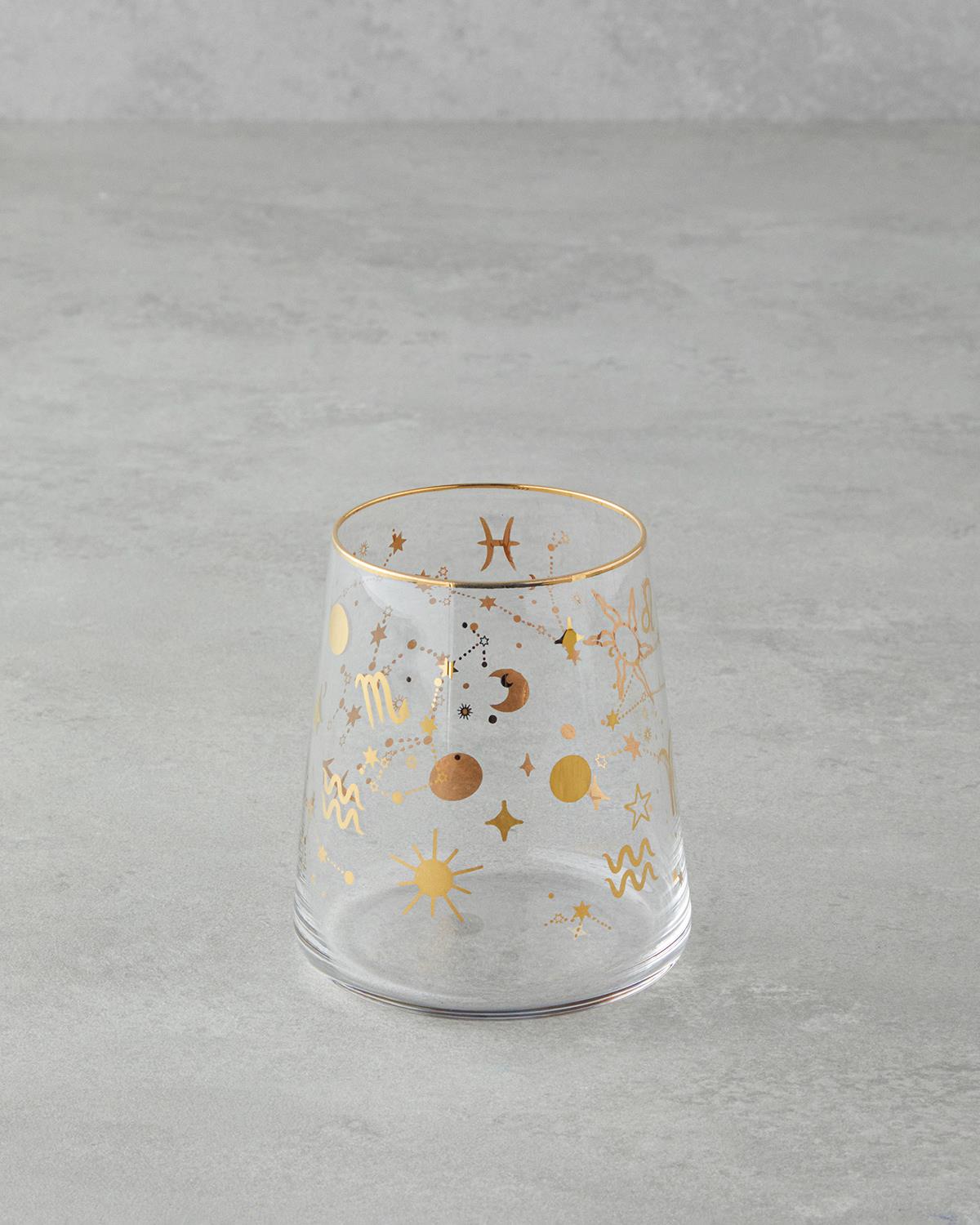 Talisman Space Cam 2'li Bardak 380 ml Şeffaf-Gold