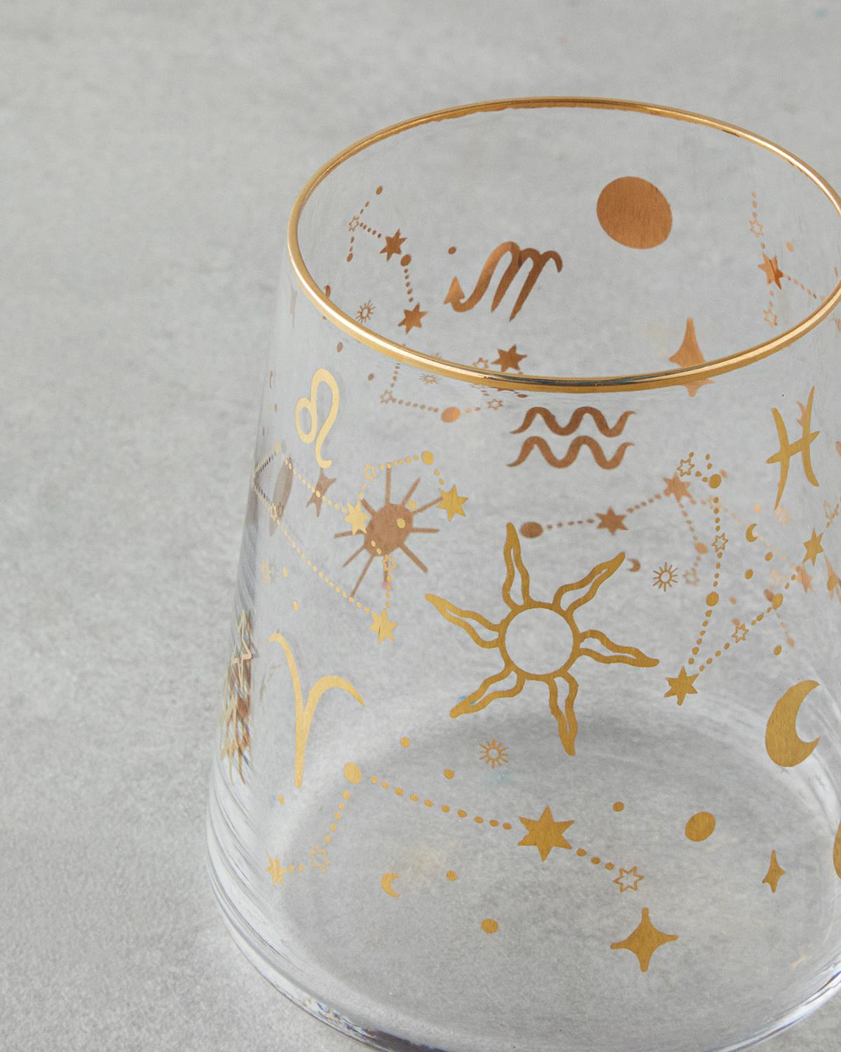 Talisman Space Cam 2'li Bardak 380 ml Şeffaf-Gold