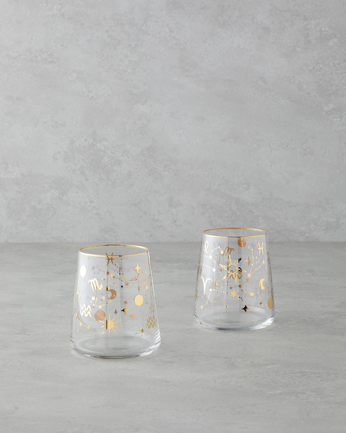 Talisman Space Cam 2'li Bardak 380 ml Şeffaf-Gold