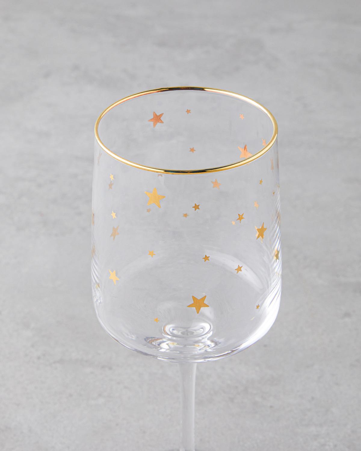 Talisman Star Cam 3'lü Kadeh 320 ml Şeffaf-Gold