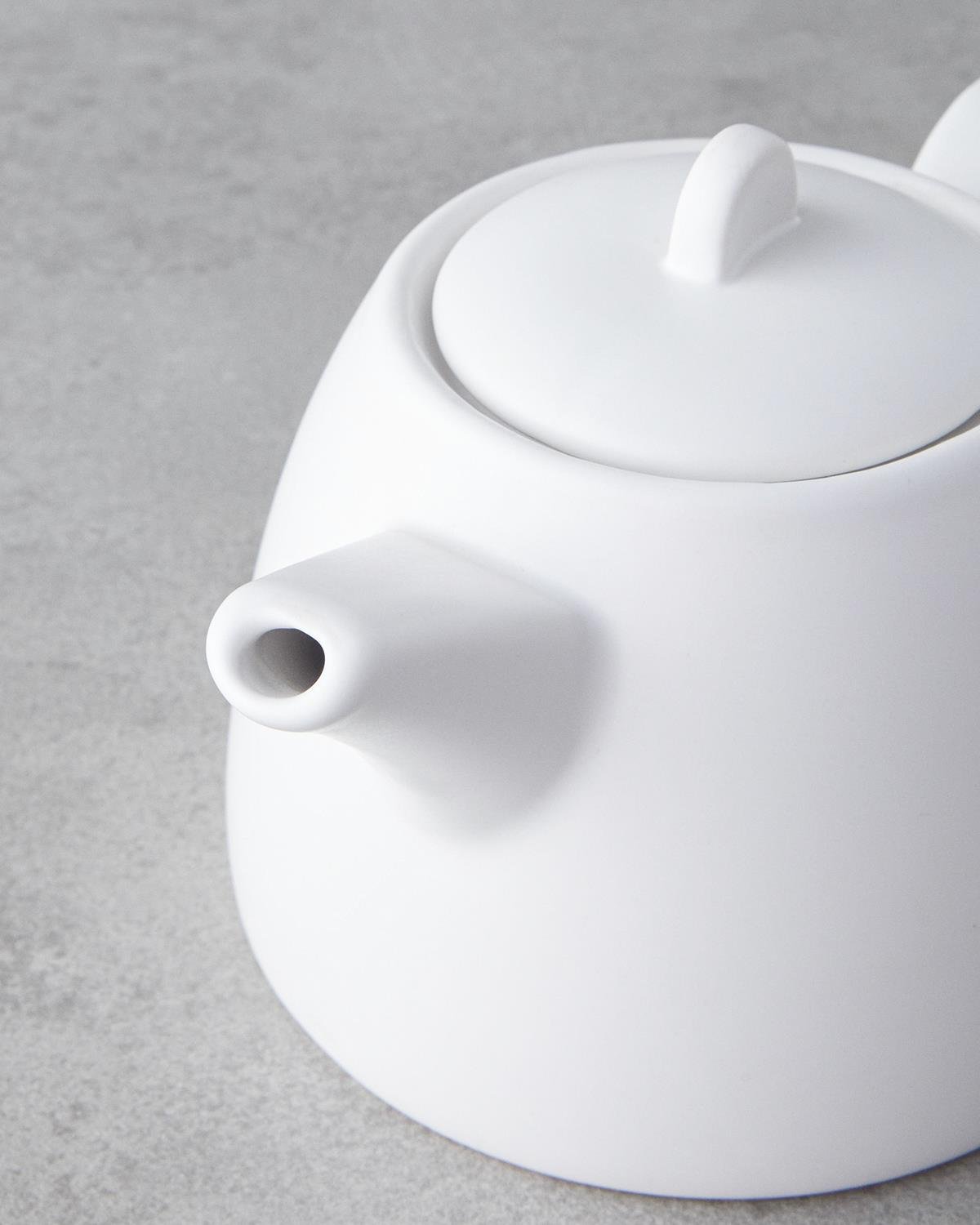 Tea Time New Bone China Demlik Seti 600 ml Beyaz