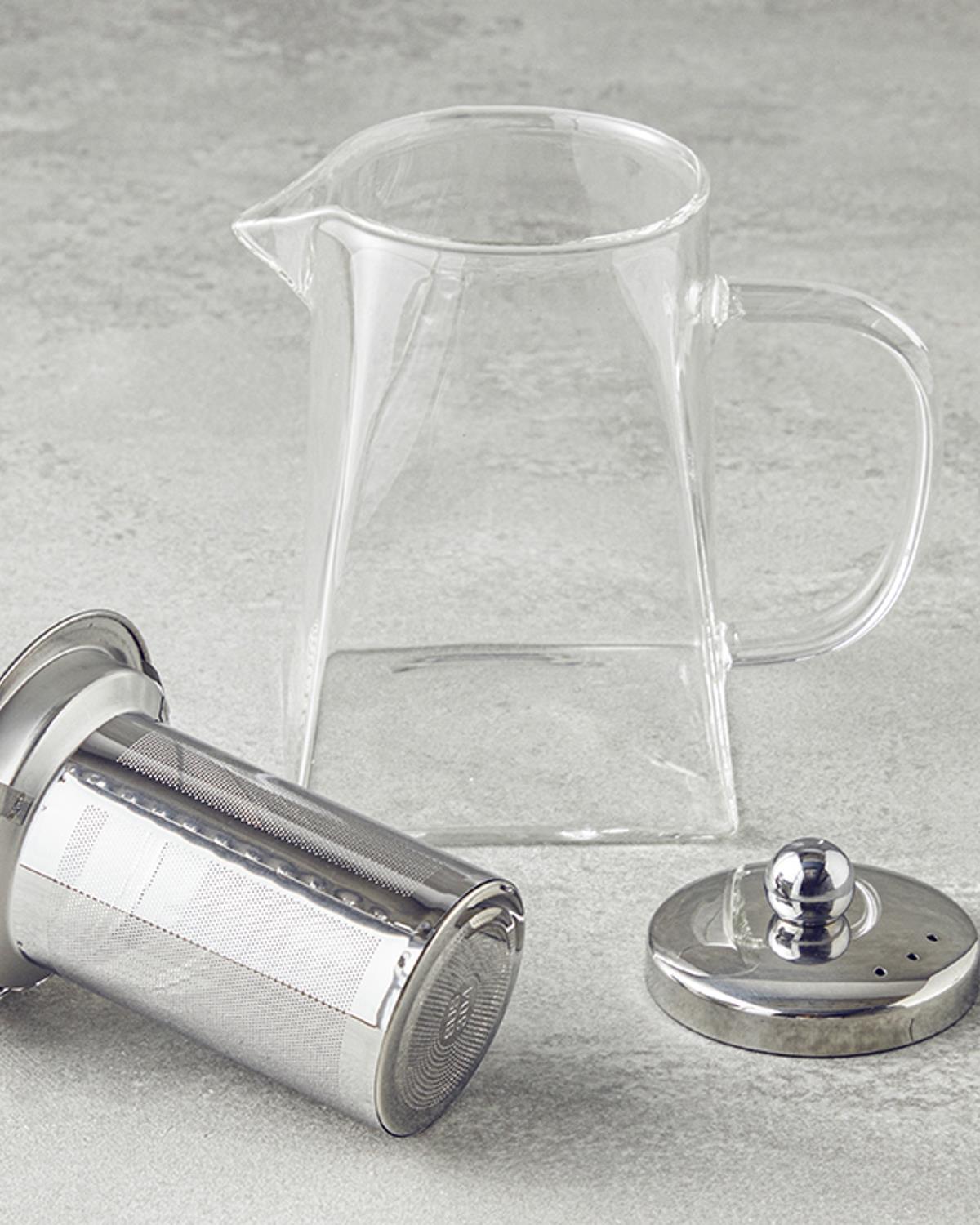 Teko Borosilkat Cam Süzgeçli Demlik 750 ml Şeffaf