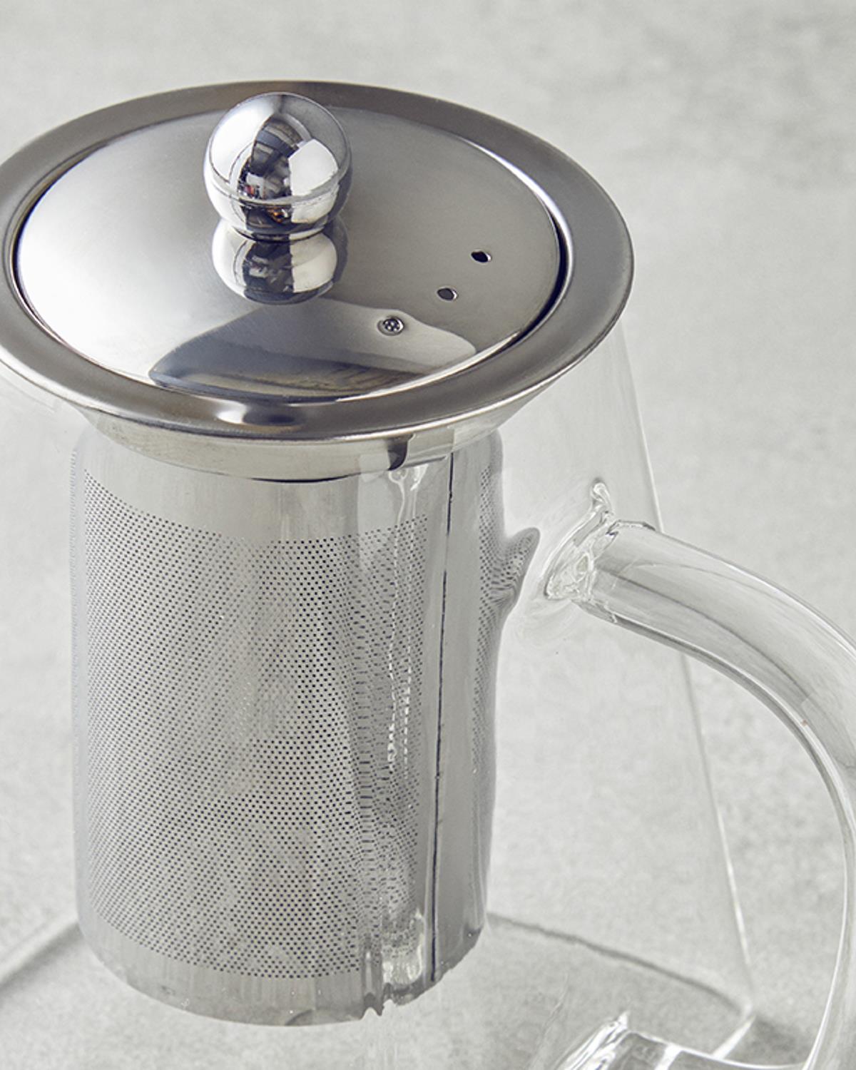 Teko Borosilkat Cam Süzgeçli Demlik 750 ml Şeffaf