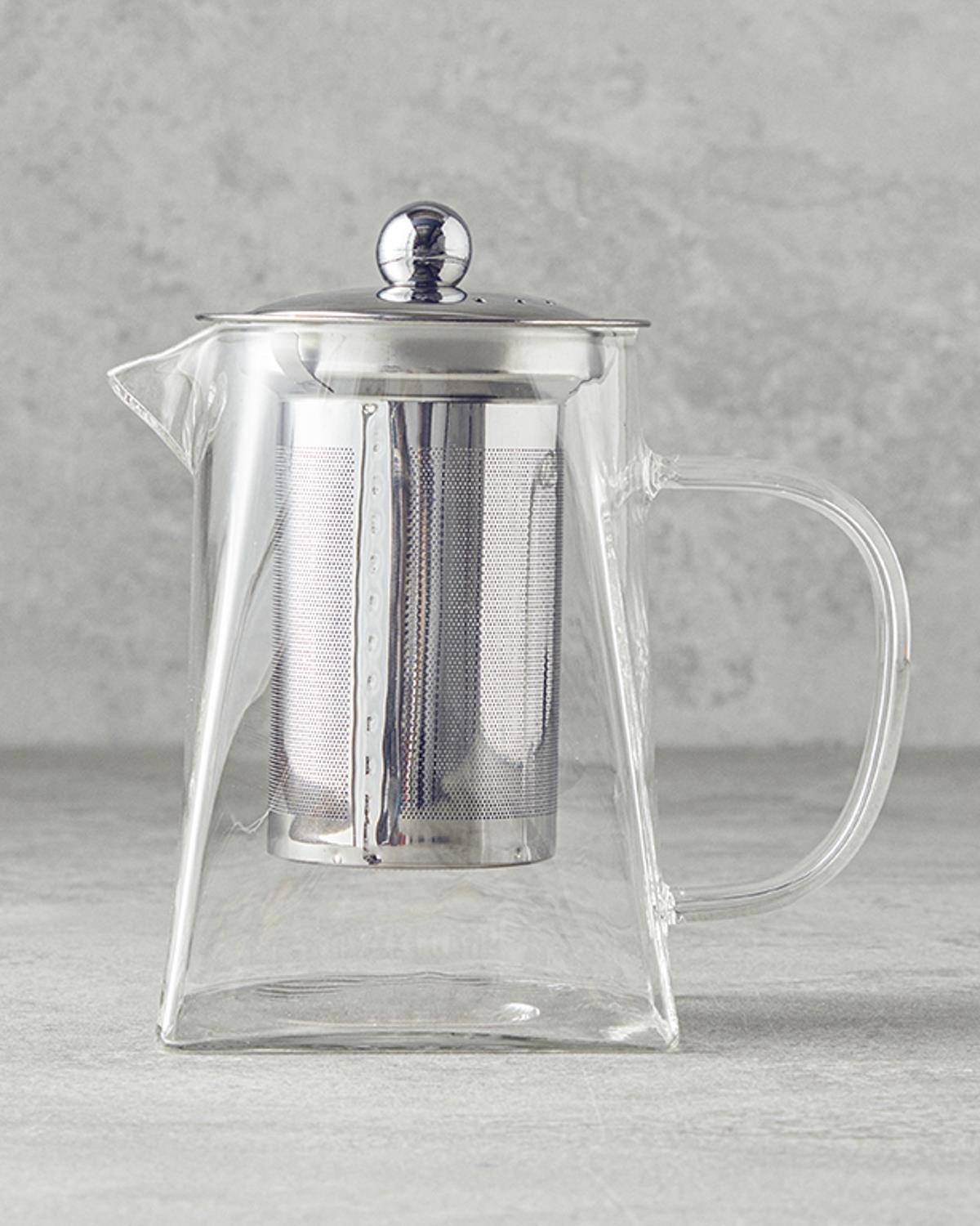 Teko Borosilkat Cam Süzgeçli Demlik 750 ml Şeffaf
