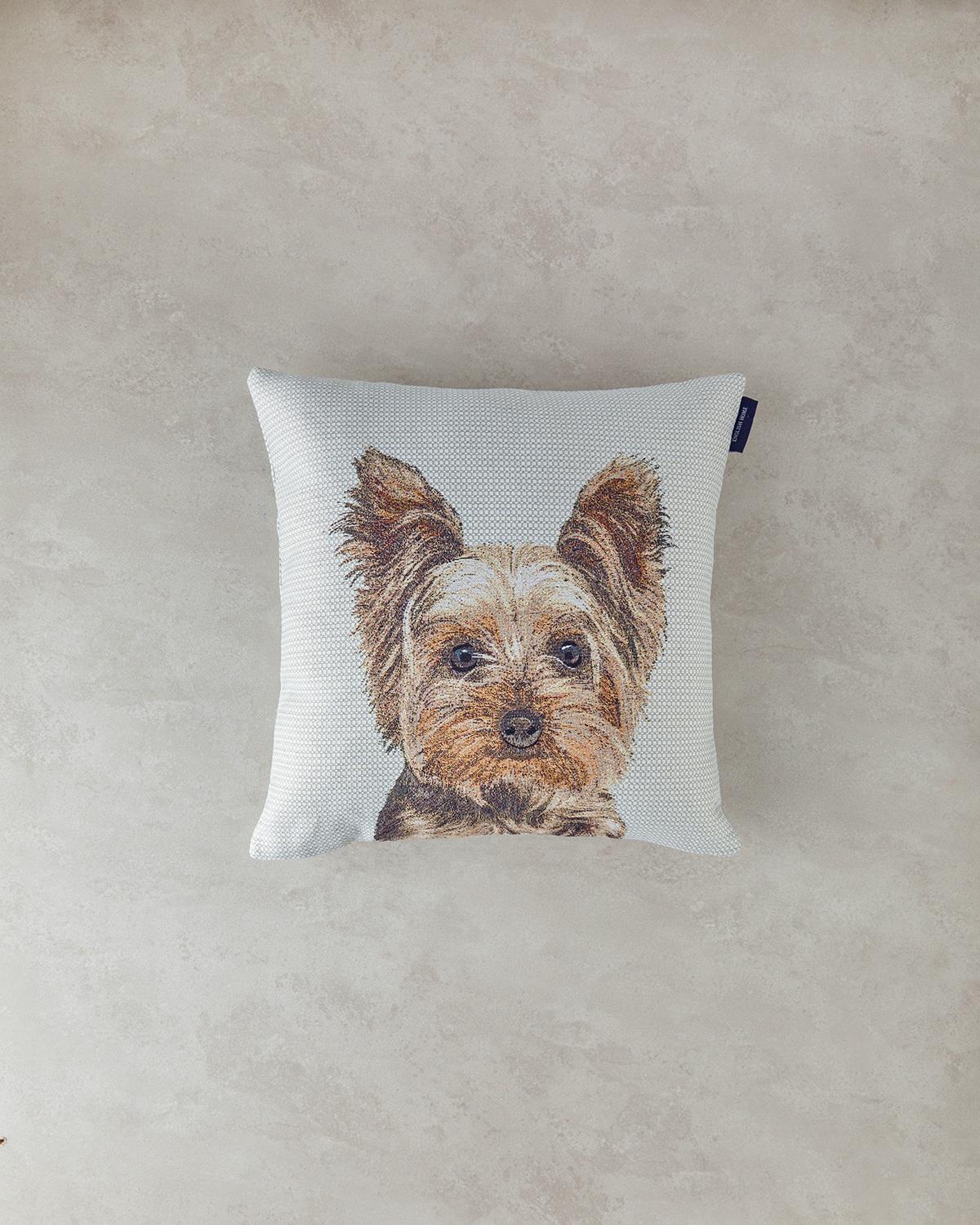 Terrier Goblen Kırlent Kılıfı Ekru