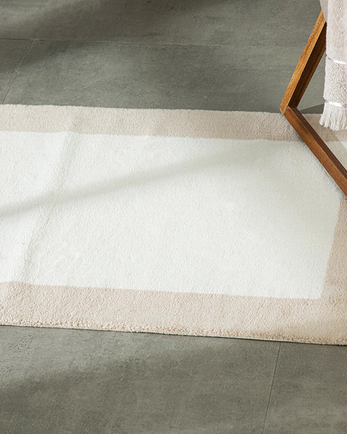 Tetra Pamuklu Banyo Paspası 60x90 cm Bej-Ekru
