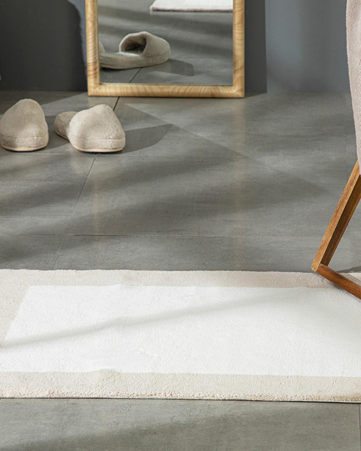 Tetra Pamuklu Banyo Paspası 60x90 cm Bej-Ekru