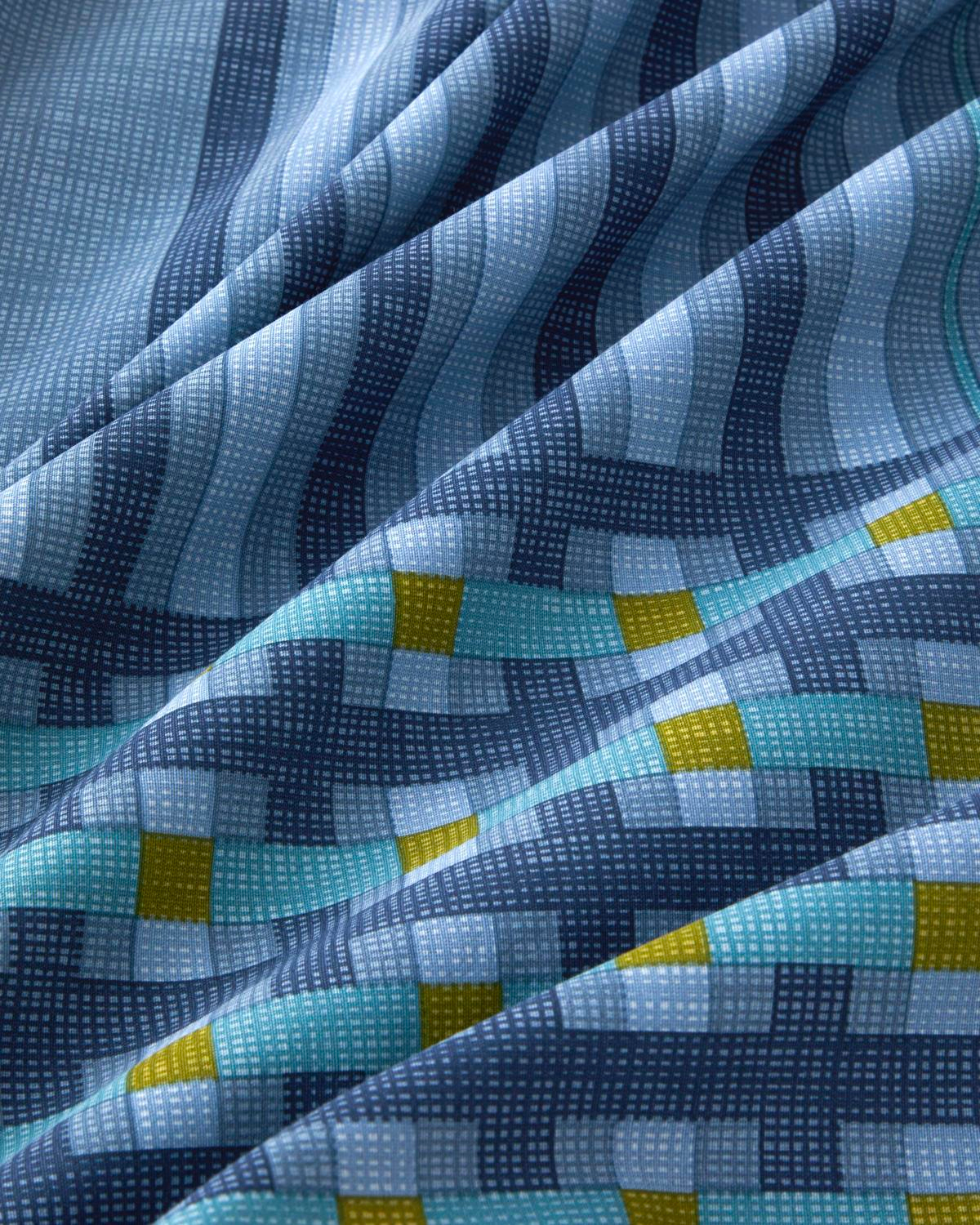 Textured Grid Kolay Ütülenir Çift Kişilik Nevresim Takımı 200x220 cm Lacivert